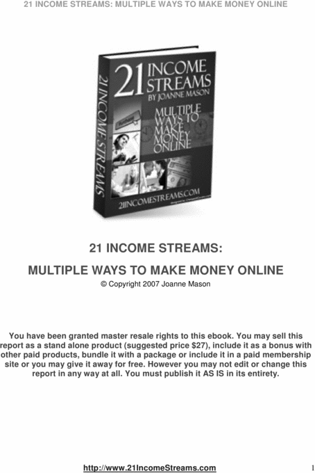 Product picture 21 Income Streams Online
